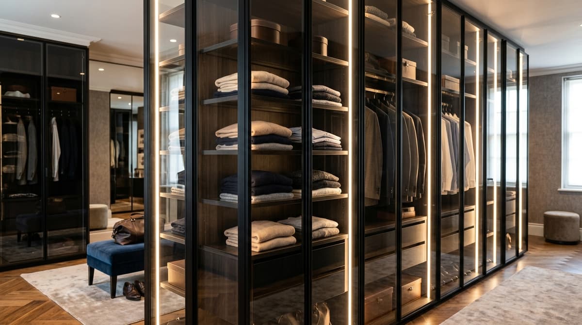 Glass-Panel Wardrobe Suite